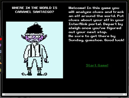 Where in the World is Caramel Santaigo game screen